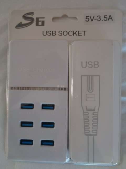 USB Intelligent 6 Socket 220V Charger