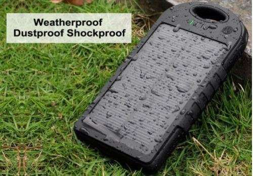 13600mAh Lithium Battery Portable Waterproof Solar Charger Dual USB External Battery Power Bank