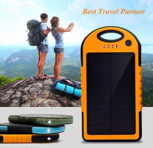 13600mAh Lithium Battery Portable Waterproof Solar Charger Dual USB External Battery Power Bank