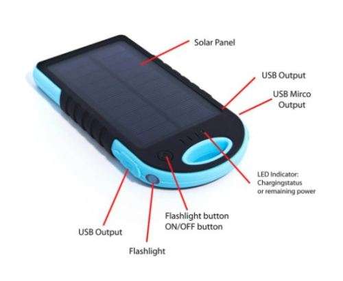 13600mAh Lithium Battery Portable Waterproof Solar Charger Dual USB External Battery Power Bank