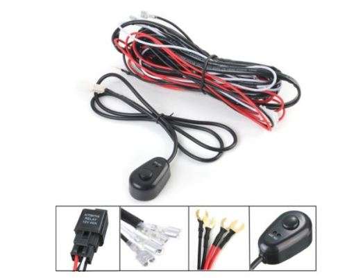 Universal Wiring Harness Fog LED Light Bar Switch Relay Fuse Cable 12V24V with Remote Control