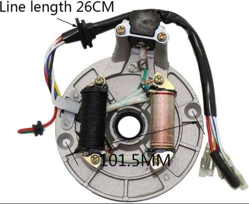 2 Coil Ignition Magneto Stator Plate for 50cc 70cc 90cc 110cc 125cc ATV Quad Dirt Bike Kick Start