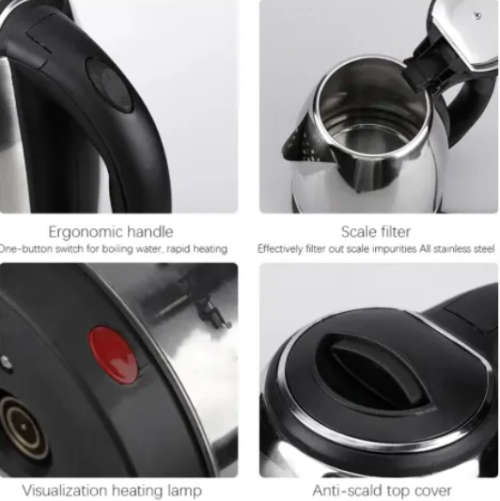 Electric Kettle Stainless Steel 2 Liter Tea Kettle, Hot Water Boiler Auto Shut-Off, Boil-Dry Protect