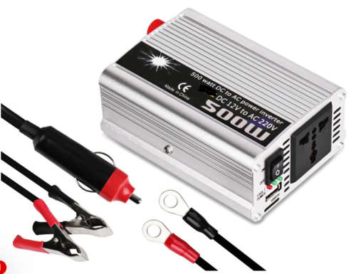 500W Silver Inverter Car Battery Converter Electrical Switch