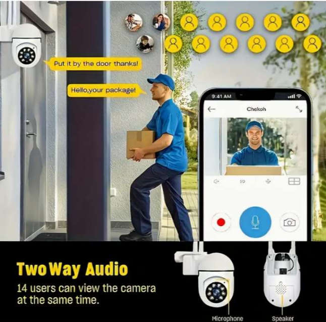WIFI monitoring camera, Hi Definition intercom home security camera, remote night vision