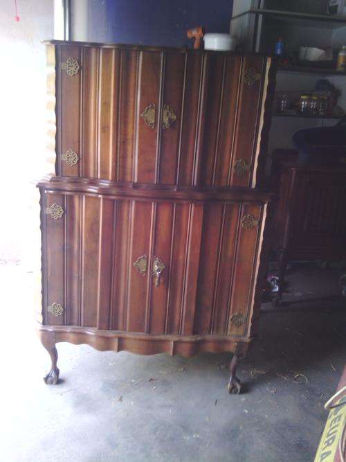 Imbuia Ball & Claw corner bar cabinet