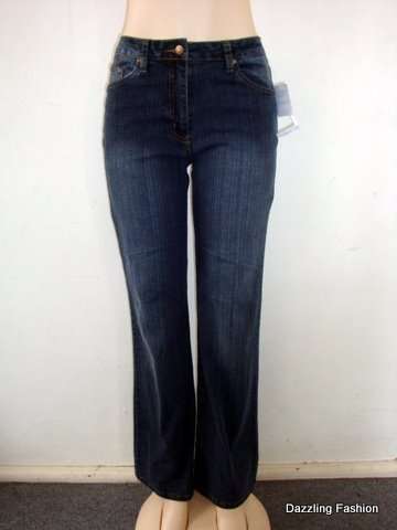 WOOLWORTH LADIES  BLUE BOOT LEG STREACHY DENIM SIZE 34