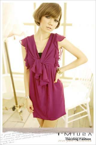 ON SALE ONLY R130!!!! Ladies Fuchia chiffon dress with body shaping effect, fit for size 32/34