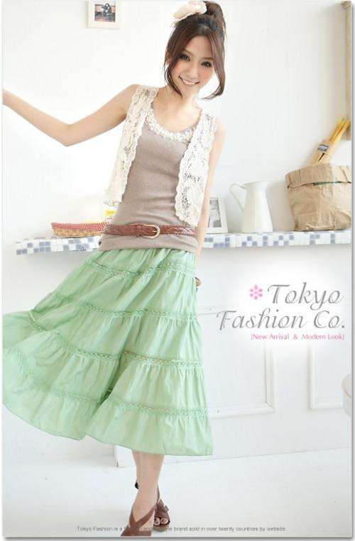 NEW ARRIVAL !!!!! Ladies Pale Green cotton skirt, fit all sizes.