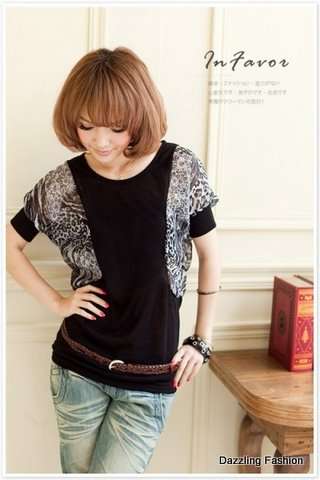 ON SALE ONLY R110 !!!!! Ladies Black shirt with animal print chiffon fit size 32