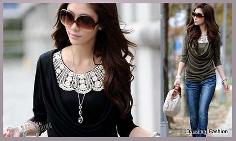 NEW ARRIVAL!!!! Ladies Black top with anglaise detail, Size 32,34,36