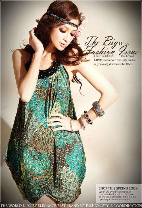 !!!!NEW ARRIVAL !!!! Bohemian print dress with seqemce neckline. Size 32,34,36