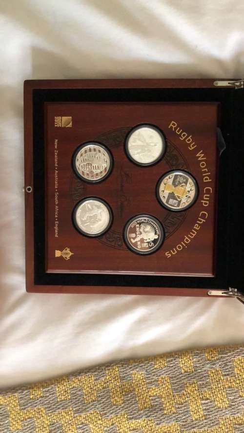 Rugby World Cup Champions 5X1oz silver collectible coin set