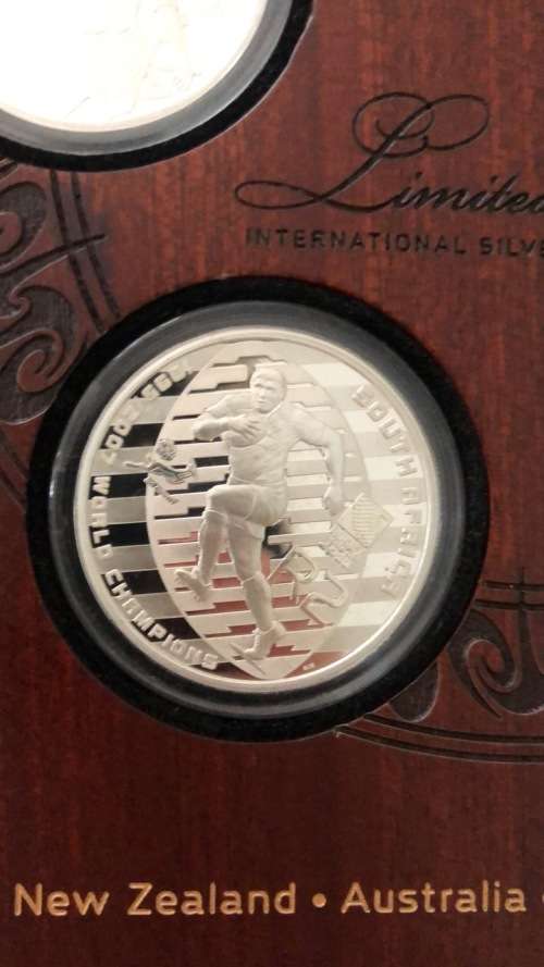 Rugby World Cup Champions 5X1oz silver collectible coin set