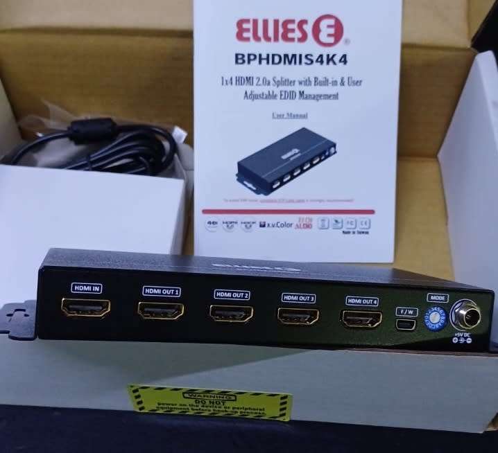 BPHDMIS4k4 1-IN 4-OUT HDMI 2.0 splitter with built-in & user adjustable EDID management
