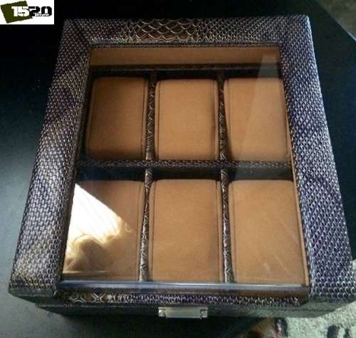 Perfect Xmas Gift Vintage look Snake 6 Slots watch box