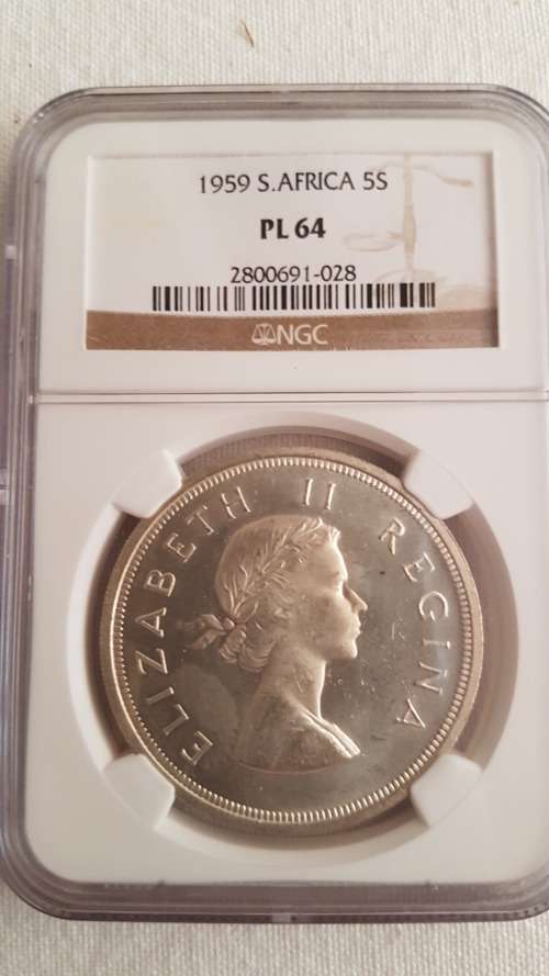 1959 5 shillings NGC PL64
