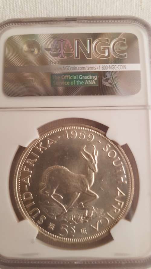 1959 5 shillings NGC PL64