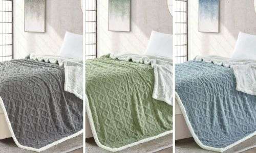 Kosha - 5 Piece Jacquard Sherpa Fleece Comforter Set