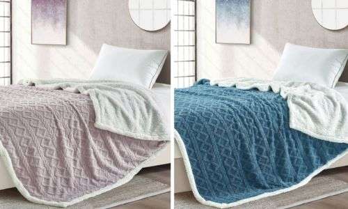 Kosha - 5 Piece Jacquard Sherpa Fleece Comforter Set