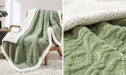 Kosha - 5 Piece Jacquard Sherpa Fleece Comforter Set