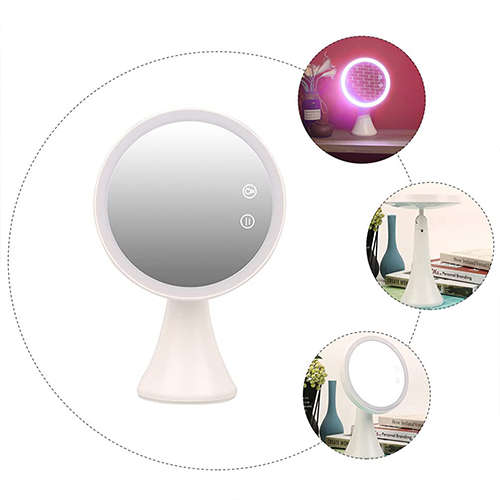 LED Desk Lamp Rechargeable Multifunctional Rotating Desktop Makeup Mirror