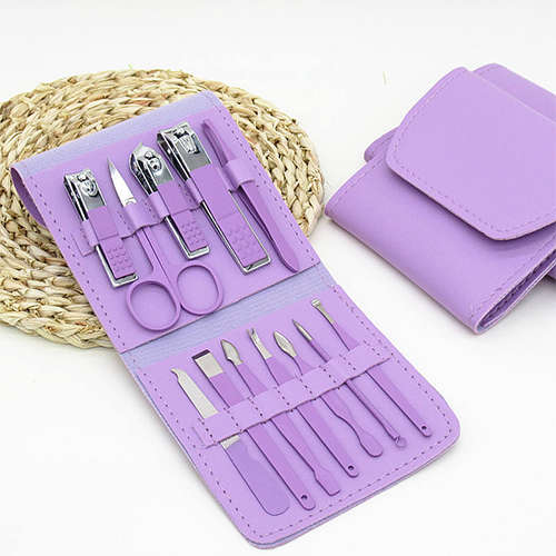 12-Piece Portable Manicure and Beauty Tools Nail Clipper Set with Folding Bag