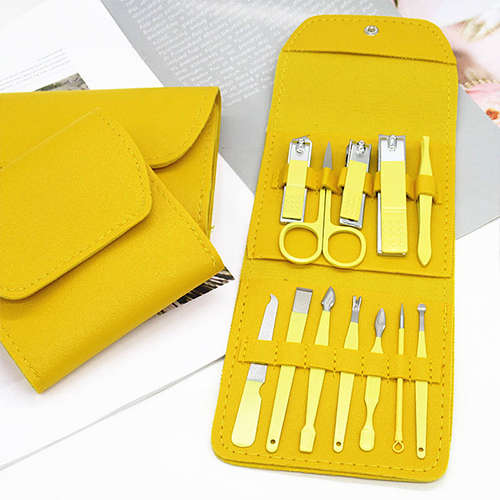 12-Piece Portable Manicure and Beauty Tools Nail Clipper Set with Folding Bag