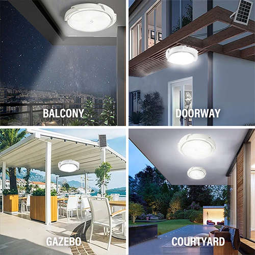 40W Led Solar Ceiling Light With Solar Panel And Remote Control
