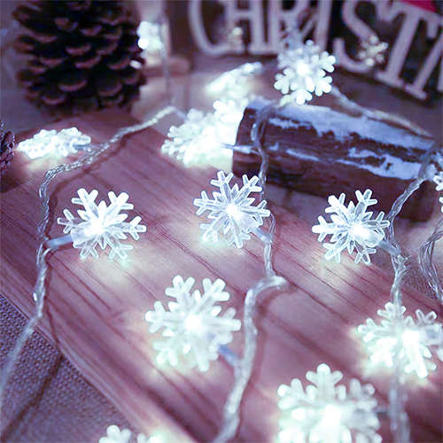 5 Meters LED White Snowflake Fairy Light Strip Hanging XMAS Decoration