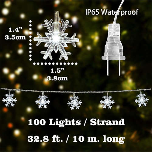 5MLED White Snowflake Fairy Light Strip Hanging Decoration