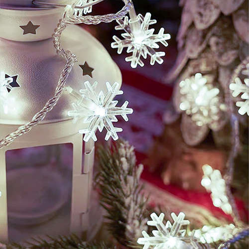 5MLED White Snowflake Fairy Light Strip Hanging Decoration