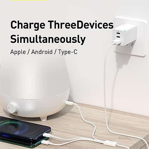 Usb Multi-Head Fast Charger/Adapter With 3-In-1 Multi-Function Data Cable