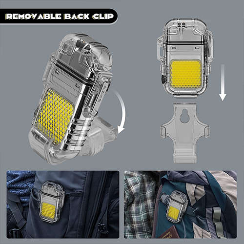 USB Rechargeable Mini Flashlight Windproof Multi-Purpose Double Arc Lighter
