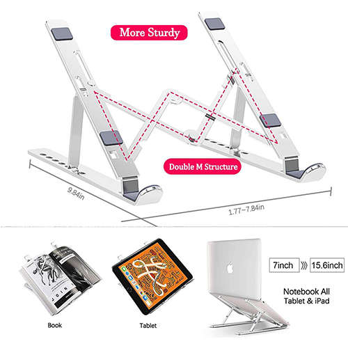 Laptop Stand Portable Aluminum 6 Angle Adjustable Tablet
