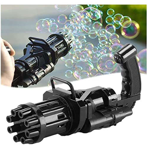 Bubble Gatling Machine 8 Hole Battery Powered Toddler Electric Gun Outdoor Toy