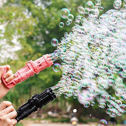 Bubble Gatling Machine 8 Hole Battery Powered Toddler Electric Gun Outdoor Toy