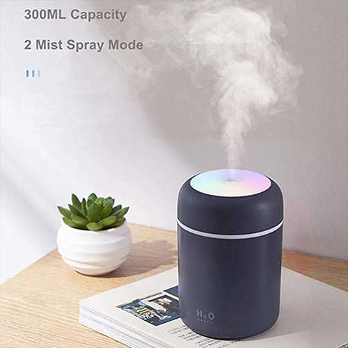 Portable Mini Humidifier 300ml Cool Mist Humidifier with Night Light Air Purifier