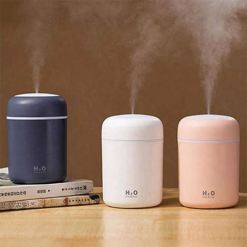 Portable Mini Humidifier 300ml Cool Mist Humidifier with Night Light Air Purifier