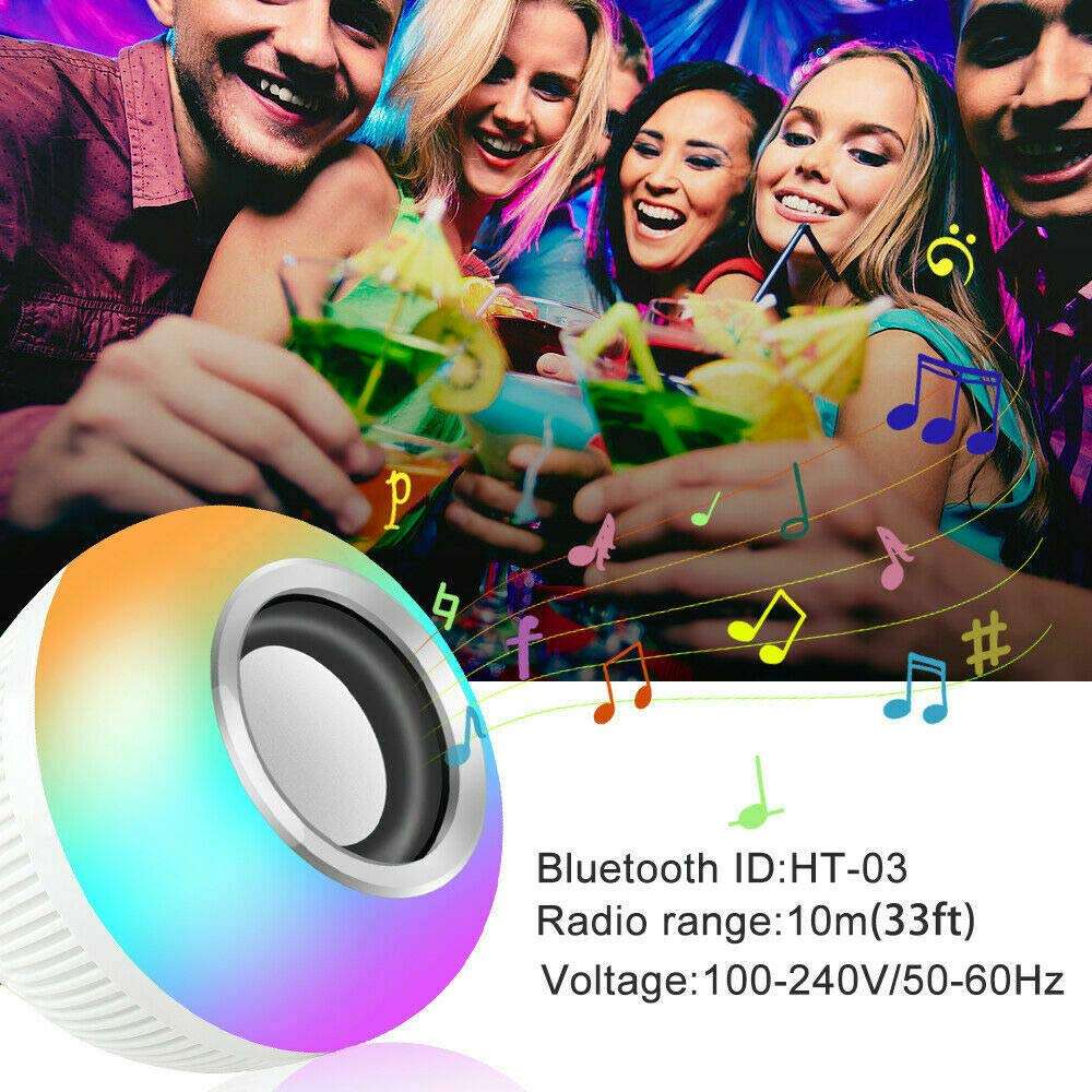 Bluetooth Speaker LED Light with Remote Control E27 Intelligent Music Light