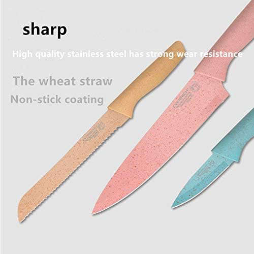 6-Piece Colorful Knife Set Made Of Non-Stick Wheat Straw