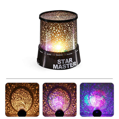 Colorful Romantic LED Universe Starry Sky Moon Projector Bedside Lamp