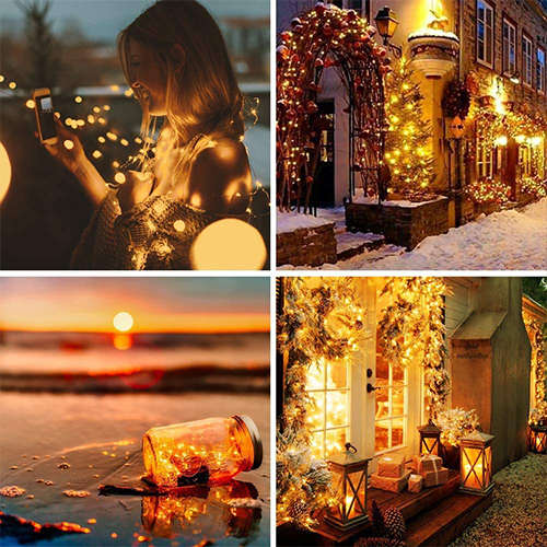 10M Solar LED Light Waterproof Copper Wire Fairy Lights Christmas Decoration Outdoor Garden Fairy St