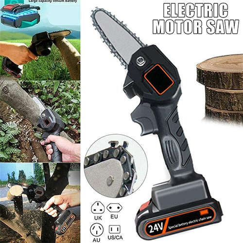 24V Mini Electric Chain Saw with Battery and Charger