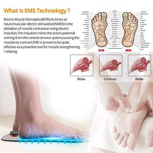Smart EMS Massage Foot Pad Pulse Physiotherapy Foot Massager Improves Blood Circulation