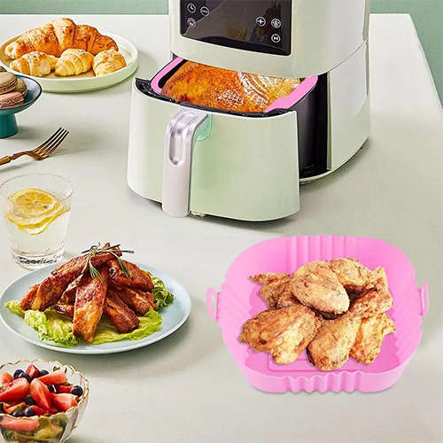 Air Fryer Silicone Lined Reusable Fryer Basket for Kitchen Oven Cookware