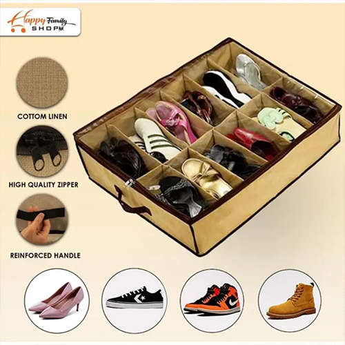 Shoe Storage Box Holds 12 Pairs Folding Shoe Cabinet Storage Organizer