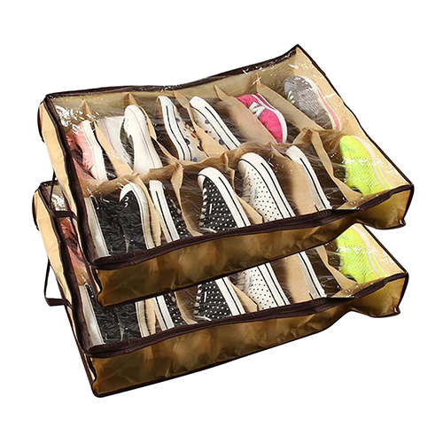 Shoe Storage Box Holds 12 Pairs Folding Shoe Cabinet Storage Organizer