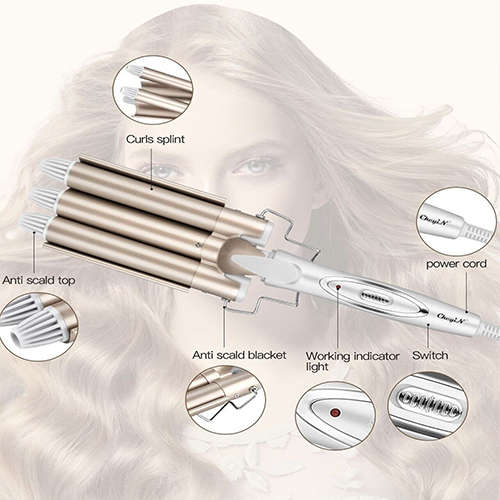 3 Barrel Mermaid Curling Iron Ceramic Curling Wand