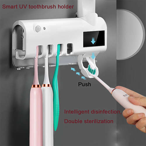 Smart Toothbrush Sterilizer Wall-Mounted UV Sterilizing Toothbrush Holder